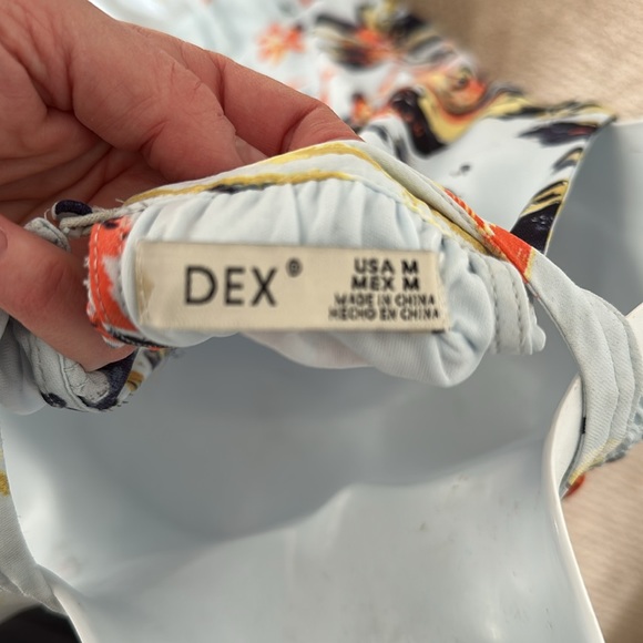 Dex Floral dress light blue and orange and black/navy - Picture 8 of 8